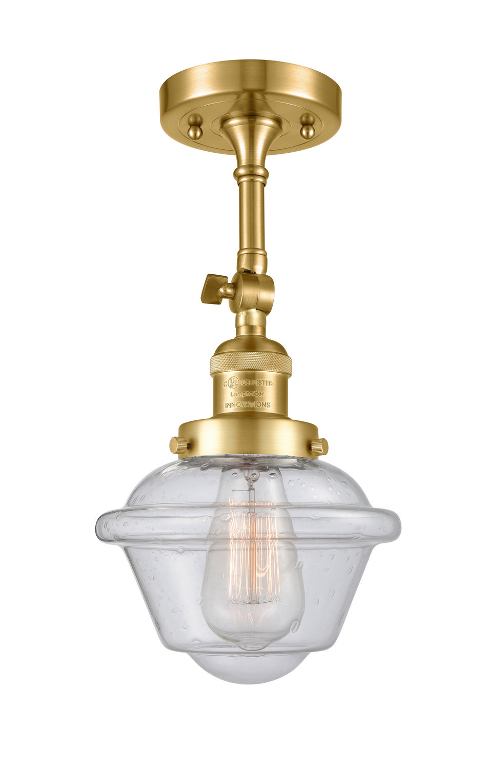 Innovations - 201F-SG-G534 - One Light Semi-Flush Mount - Franklin Restoration - Satin Gold