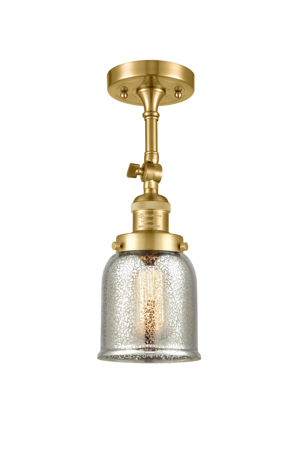 Innovations - 201F-SG-G58 - One Light Semi-Flush Mount - Franklin Restoration - Satin Gold