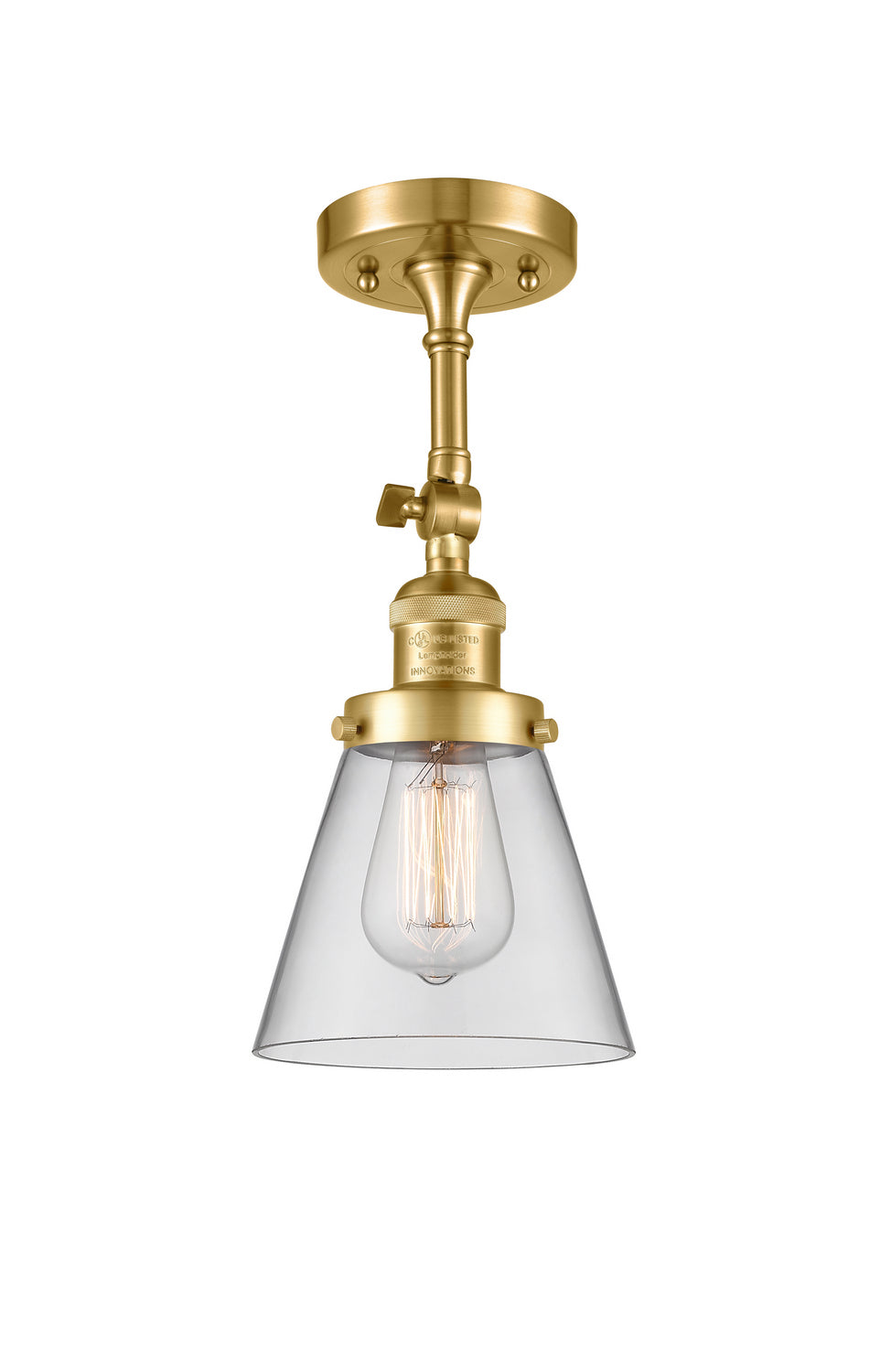 Innovations - 201F-SG-G62 - One Light Semi-Flush Mount - Franklin Restoration - Satin Gold