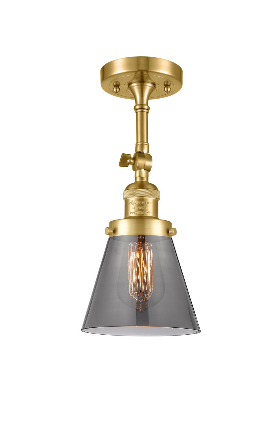 Innovations - 201F-SG-G63 - One Light Semi-Flush Mount - Franklin Restoration - Satin Gold