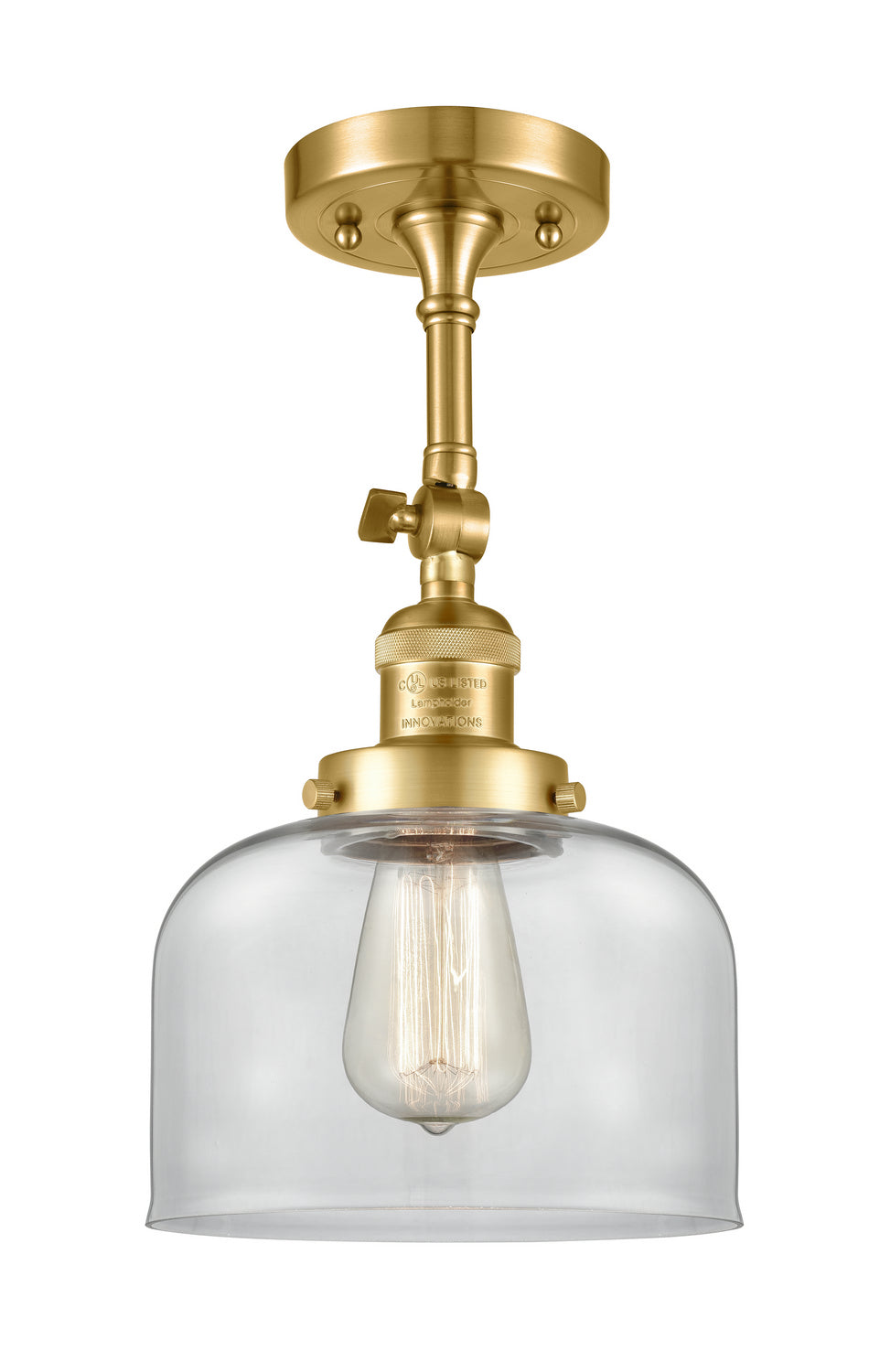 Innovations - 201F-SG-G72 - One Light Semi-Flush Mount - Franklin Restoration - Satin Gold