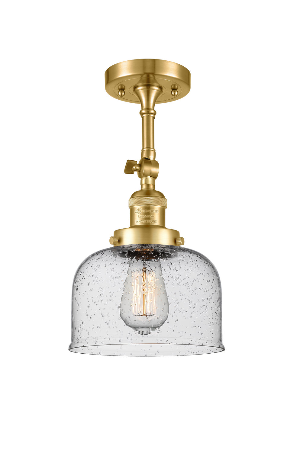 Innovations - 201F-SG-G74 - One Light Semi-Flush Mount - Franklin Restoration - Satin Gold