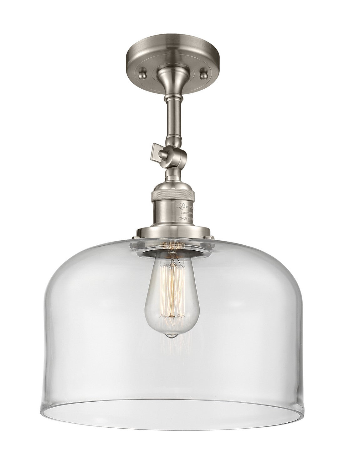 Innovations - 201F-SN-G72-L - One Light Semi-Flush Mount - Franklin Restoration - Brushed Satin Nickel