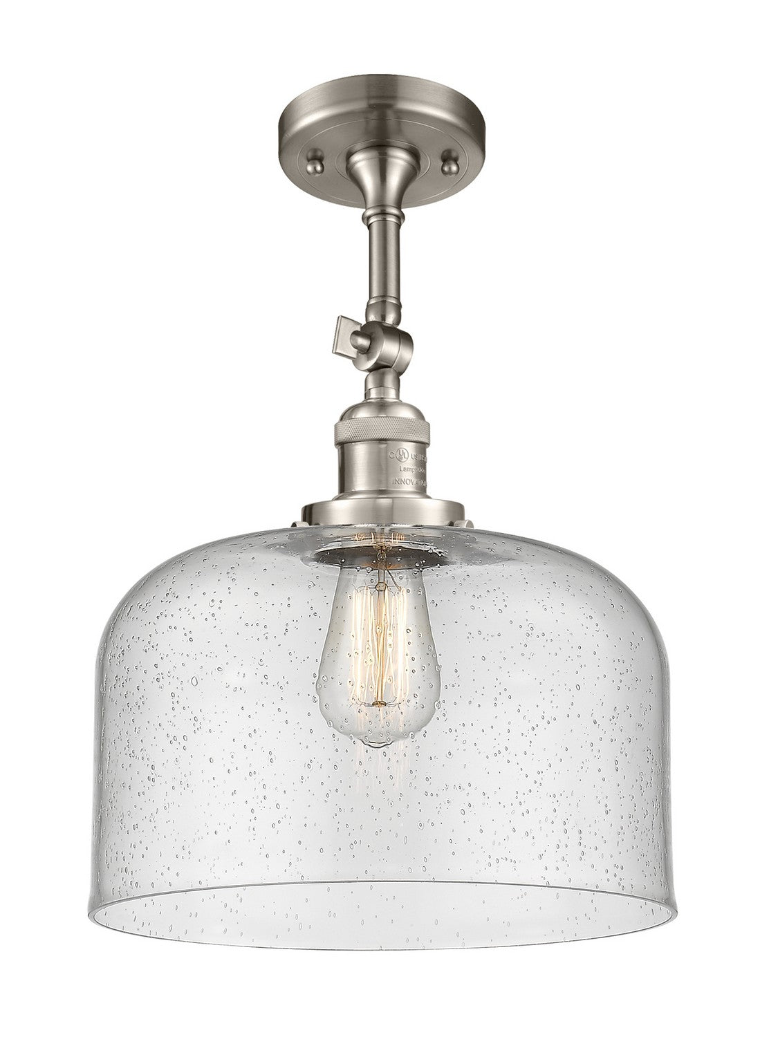 Innovations - 201F-SN-G74-L - One Light Semi-Flush Mount - Franklin Restoration - Brushed Satin Nickel