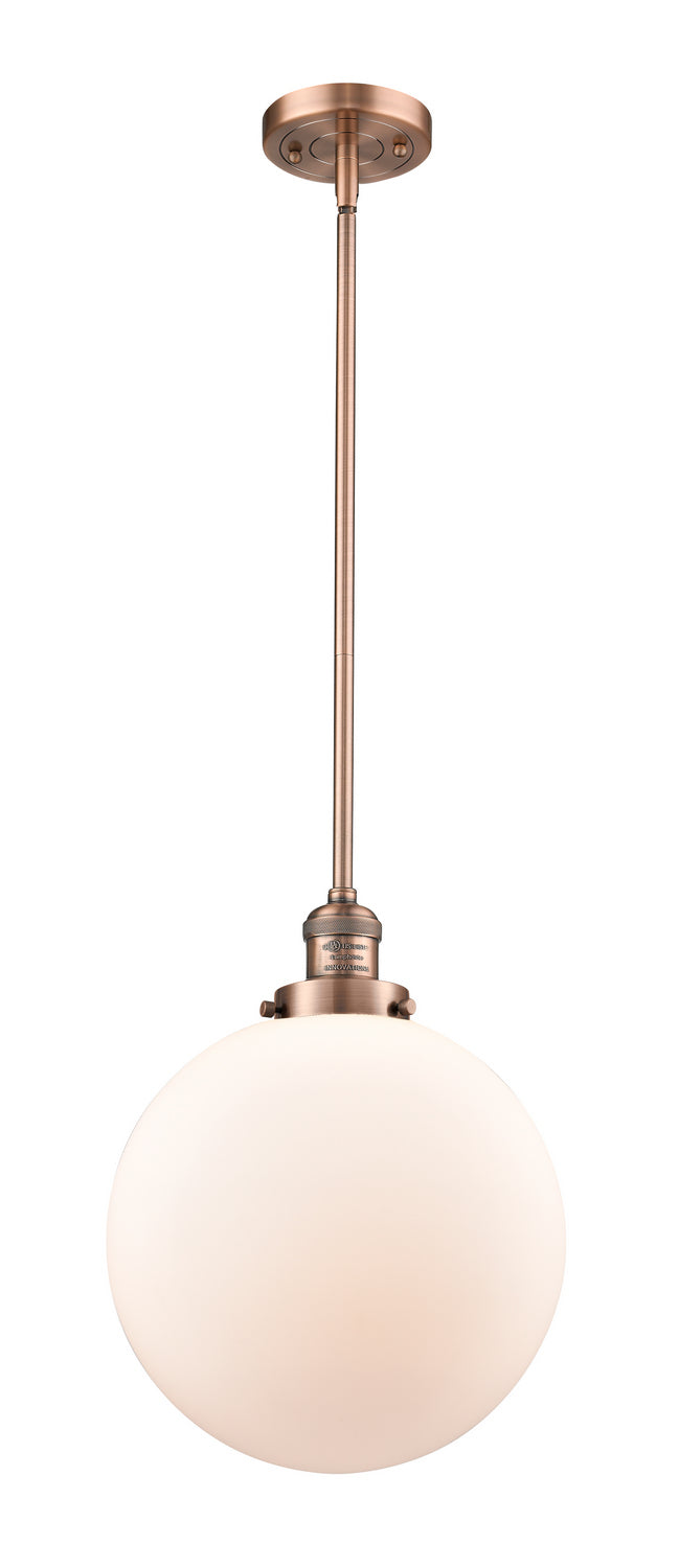 Innovations - 201S-AC-G201-12 - One Light Mini Pendant - Franklin Restoration - Antique Copper