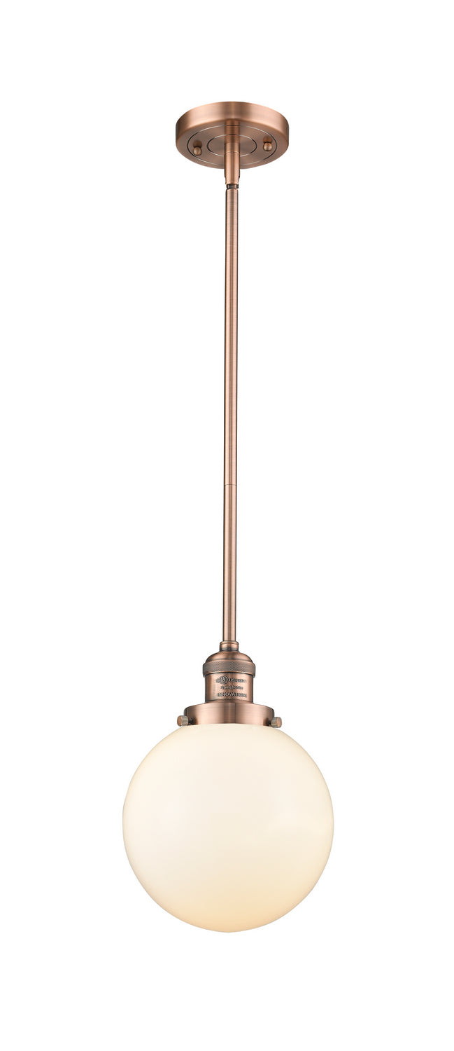 Innovations - 201S-AC-G201-8 - One Light Mini Pendant - Franklin Restoration - Antique Copper