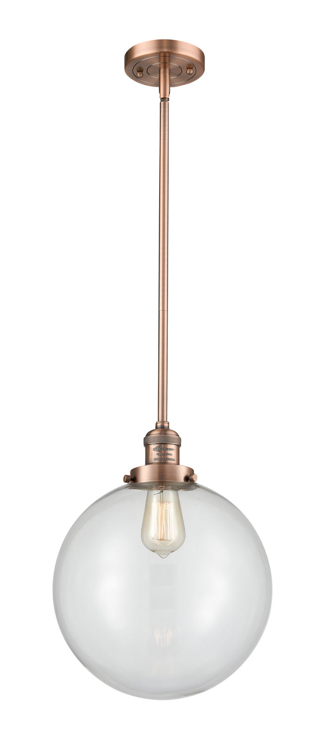 Innovations - 201S-AC-G202-12 - One Light Mini Pendant - Franklin Restoration - Antique Copper