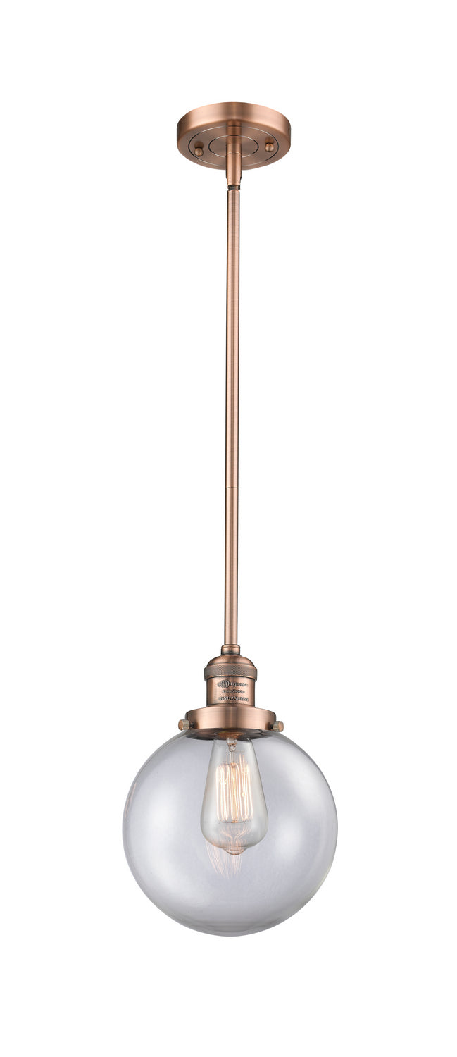 Innovations - 201S-AC-G202-8 - One Light Mini Pendant - Franklin Restoration - Antique Copper