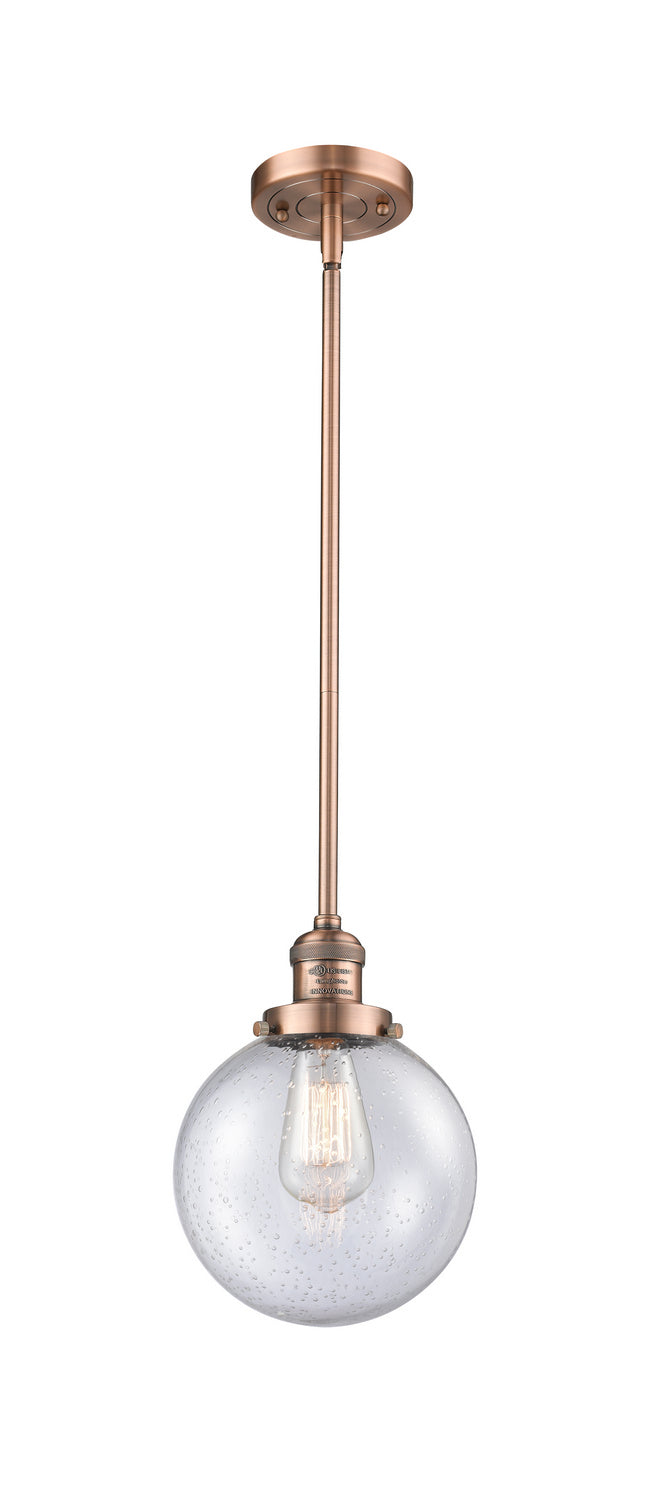 Innovations - 201S-AC-G204-8 - One Light Mini Pendant - Franklin Restoration - Antique Copper