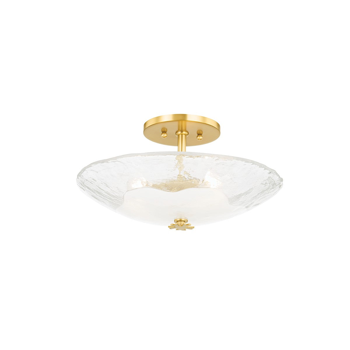 Hudson Valley - KBS1742503S-AGB - Three Light Semi Flush Mount - Lago - Aged Brass