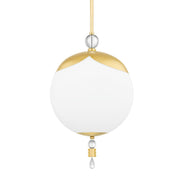 Hudson Valley - KBS1748701L-AGB - One Light Pendant - Perla - Aged Brass