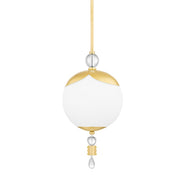 Hudson Valley - KBS1748701S-AGB - One Light Pendant - Perla - Aged Brass