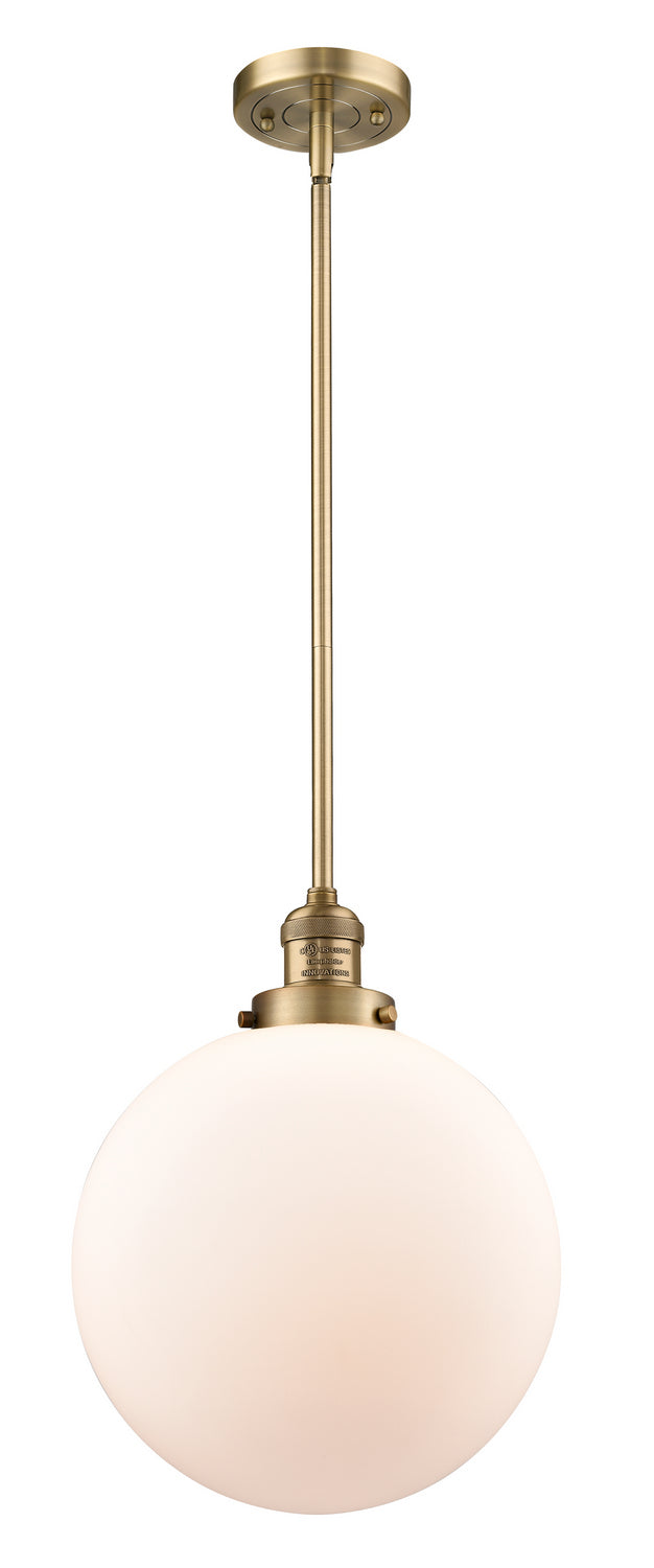 Innovations - 201S-BB-G201-12 - One Light Mini Pendant - Franklin Restoration - Brushed Brass