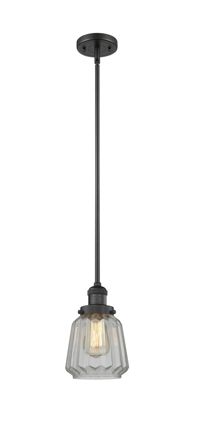 Innovations - 201S-BK-G142 - One Light Mini Pendant - Franklin Restoration - Matte Black