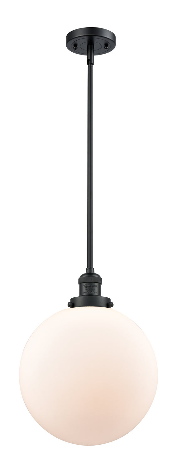 Innovations - 201S-BK-G201-12 - One Light Mini Pendant - Franklin Restoration - Matte Black
