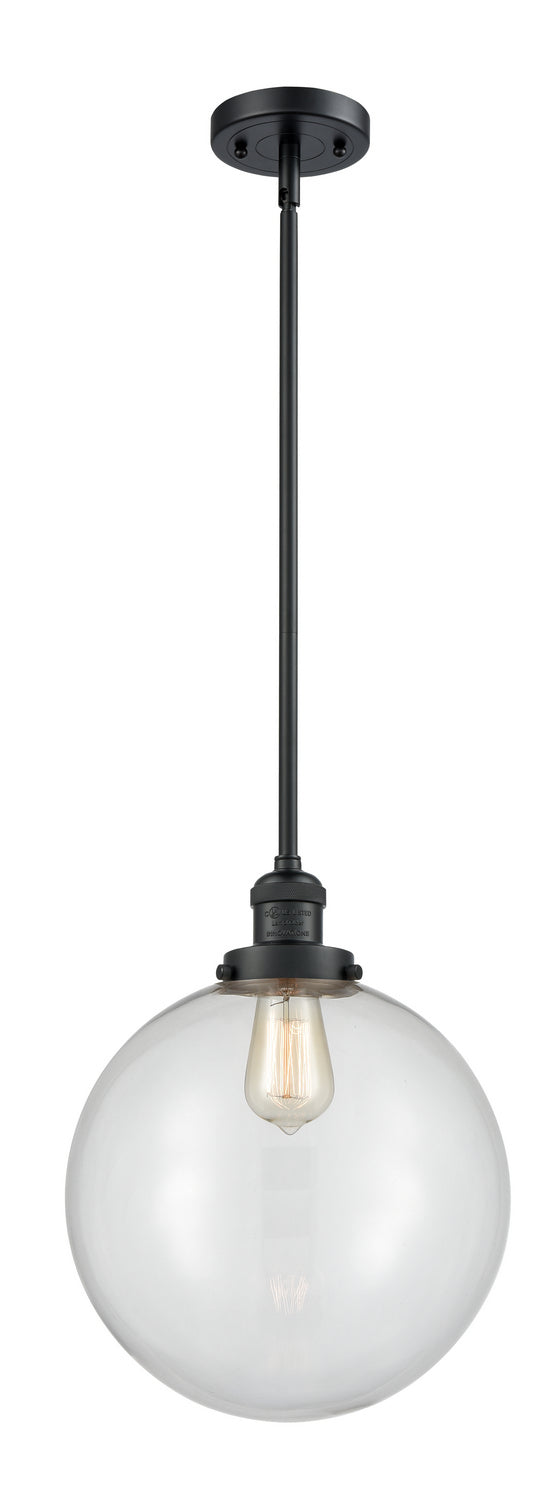 Innovations - 201S-BK-G202-12 - One Light Mini Pendant - Franklin Restoration - Matte Black