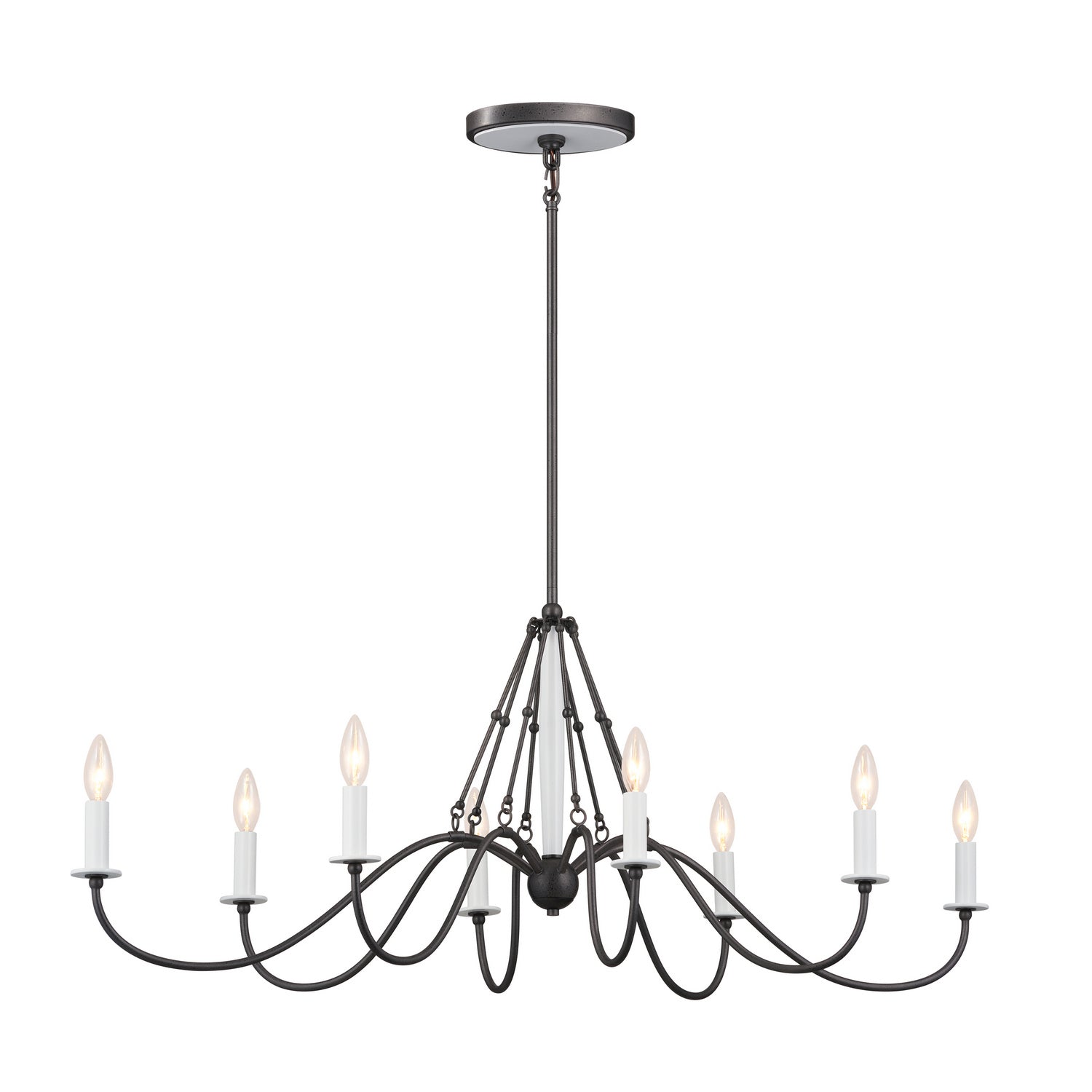Kichler - 52457AVI - Eight Light Linear Chandelier - Freesia - Anvil Iron