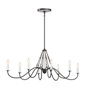 Kichler - 52457AVI - Eight Light Linear Chandelier - Freesia - Anvil Iron