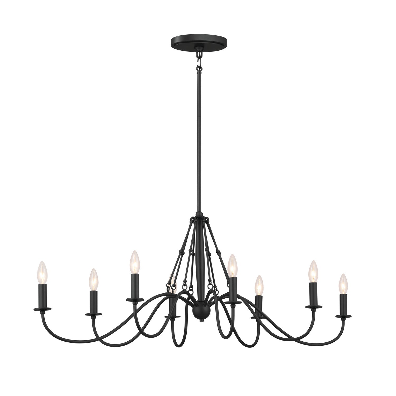 Kichler - 52457BKT - Eight Light Linear Chandelier - Freesia - Textured Black