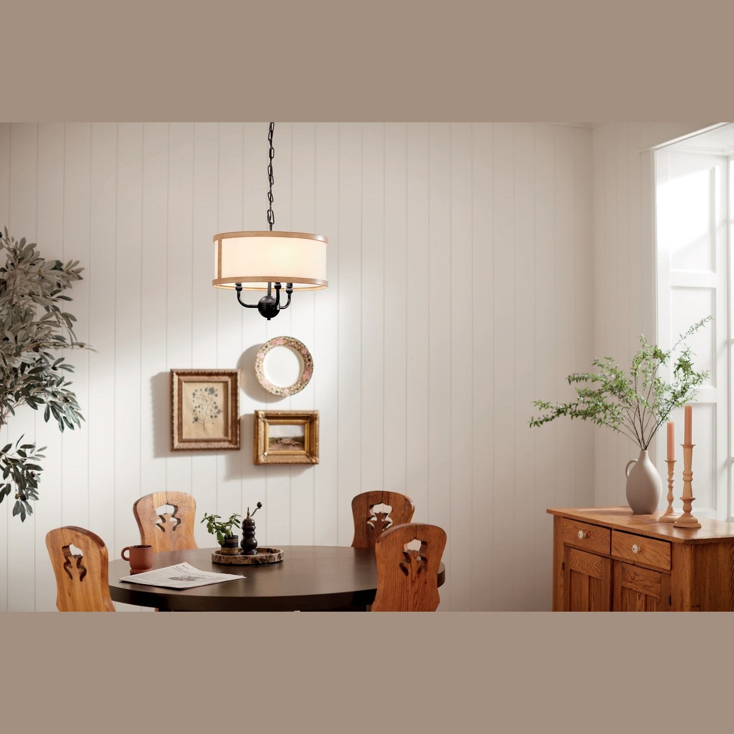 Kichler - 52465AVI - Three Light Chandelier/Semi Flush - Heddle - Anvil Iron