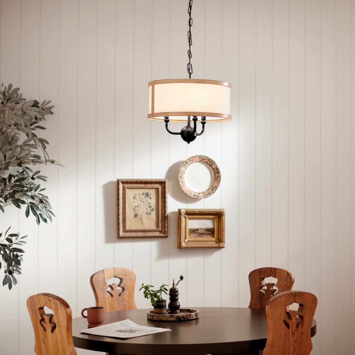 Kichler - 52465AVI - Three Light Chandelier/Semi Flush - Heddle - Anvil Iron