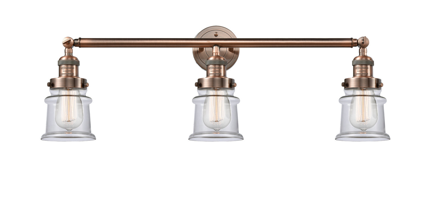 Innovations - 205-AC-G182S - Three Light Bath Vanity - Franklin Restoration - Antique Copper