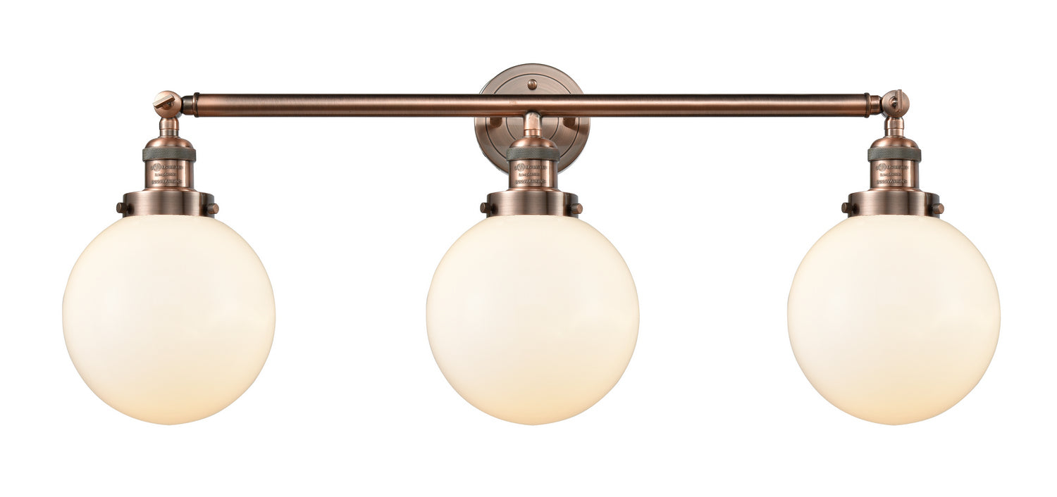 Innovations - 205-AC-G201-8 - Three Light Bath Vanity - Franklin Restoration - Antique Copper