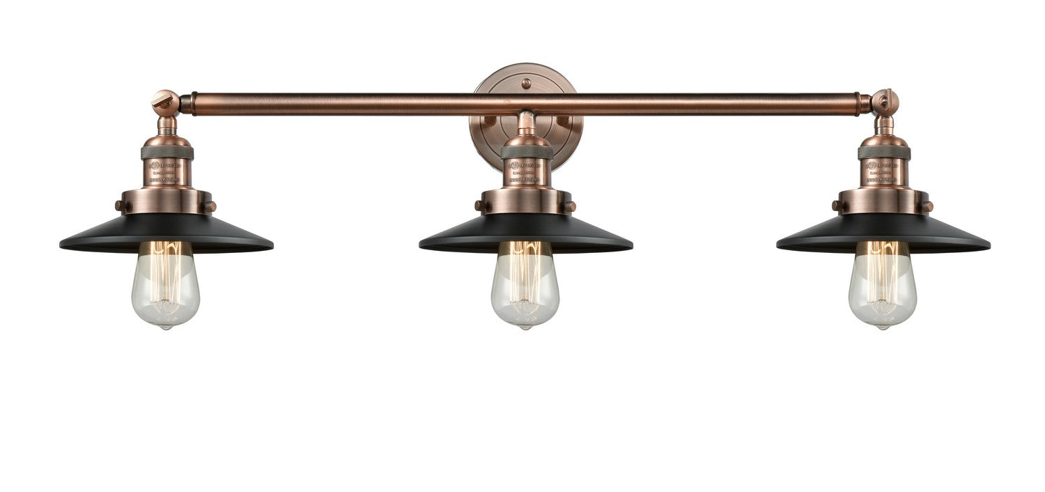 Innovations - 205-AC-M6 - Three Light Bath Vanity - Franklin Restoration - Antique Copper
