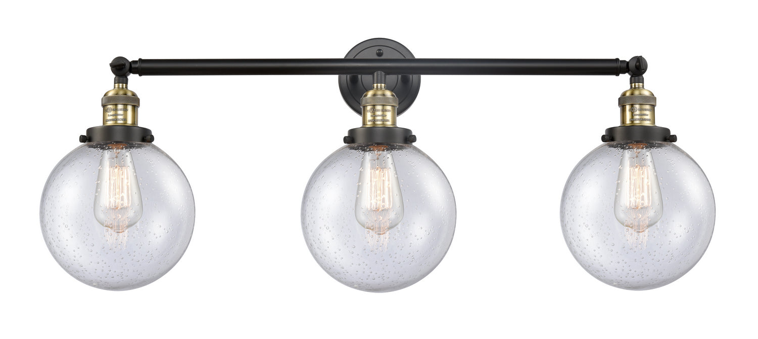 Innovations - 205-BAB-G204-8 - Three Light Bath Vanity - Franklin Restoration - Black Antique Brass
