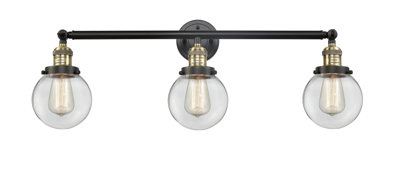Innovations - 205-BAB-G202-6 - Three Light Bath Vanity - Franklin Restoration - Black Antique Brass