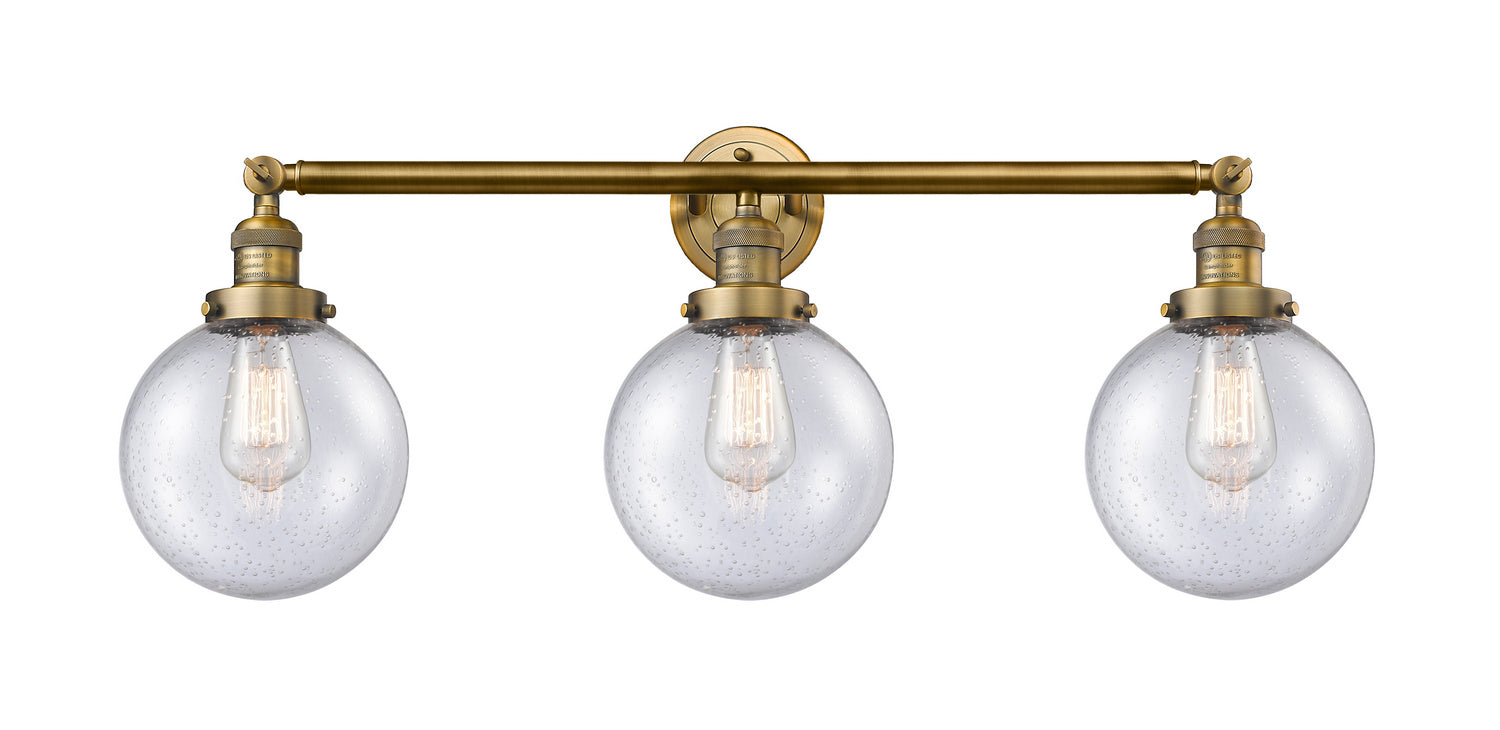 Innovations - 205-BB-G204-8 - Three Light Bath Vanity - Franklin Restoration - Brushed Brass