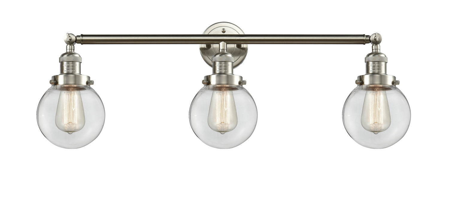 Innovations - 205-SN-G202-6 - Three Light Bath Vanity - Franklin Restoration - Brushed Satin Nickel