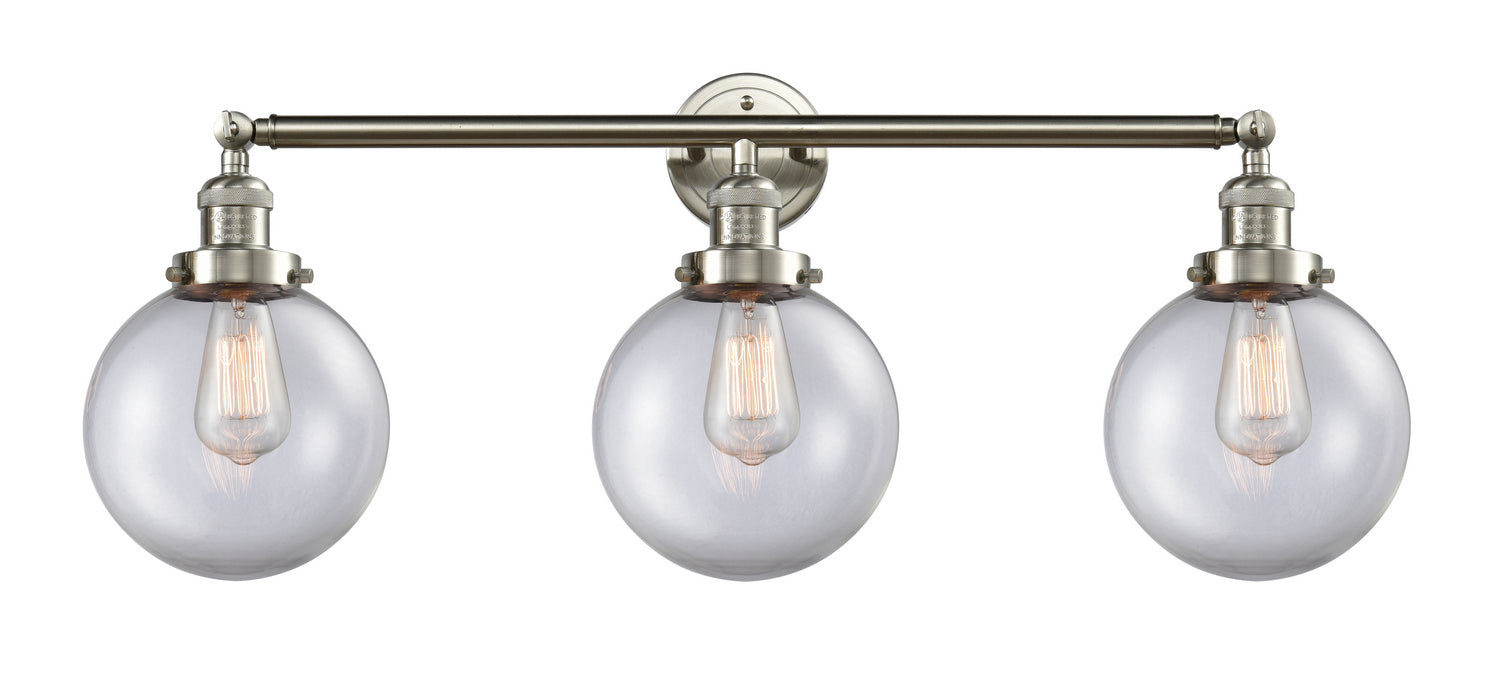 Innovations - 205-SN-G202-8 - Three Light Bath Vanity - Franklin Restoration - Brushed Satin Nickel