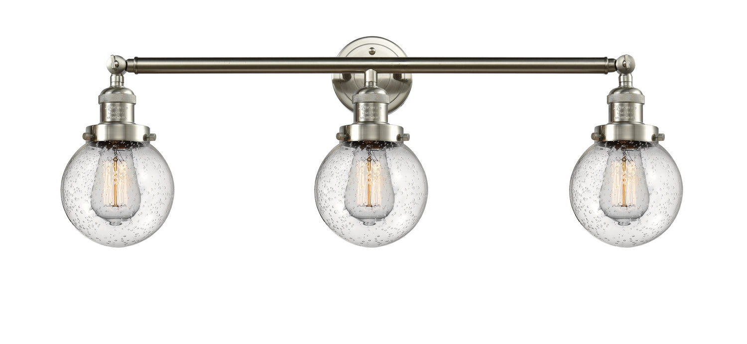 Innovations - 205-SN-G204-6 - Three Light Bath Vanity - Franklin Restoration - Brushed Satin Nickel
