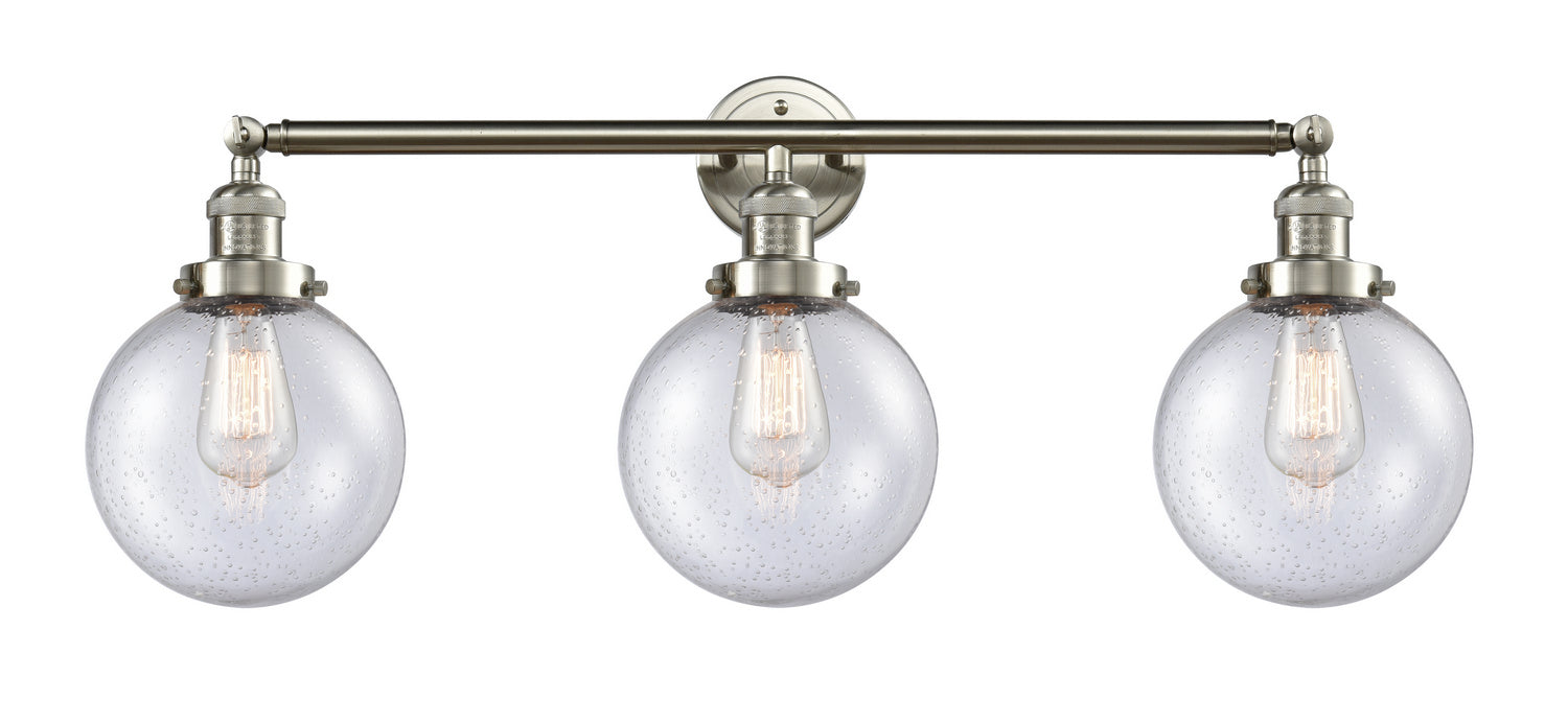 Innovations - 205-SN-G204-8 - Three Light Bath Vanity - Franklin Restoration - Brushed Satin Nickel
