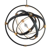 Schonbek Beyond - BPD45236-BK/AB - LED Pendant - Atomic - Black Leather - Aged Brass