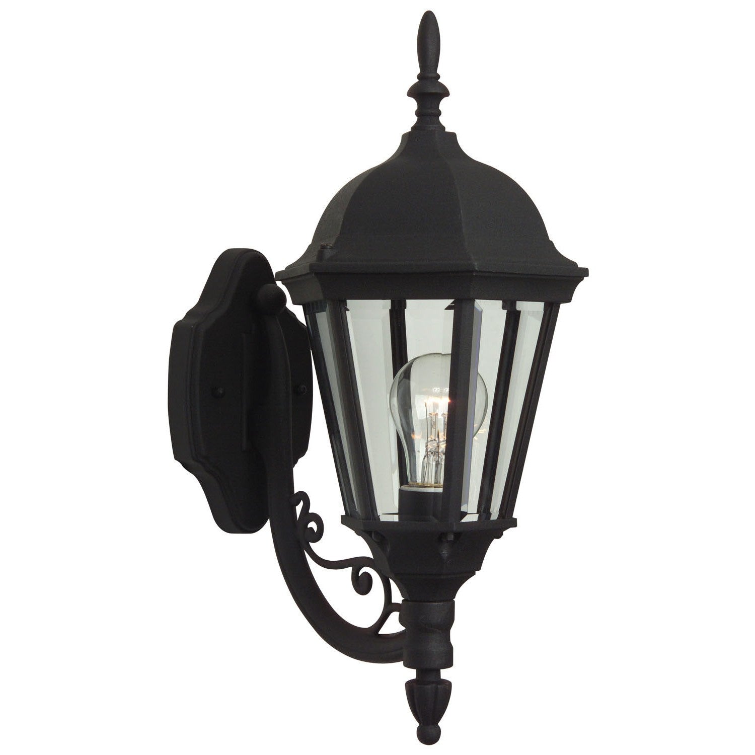 Craftmade - Z317-TB - One Light Wall Mount - Leaded Straight Glass Cast - Textured Black