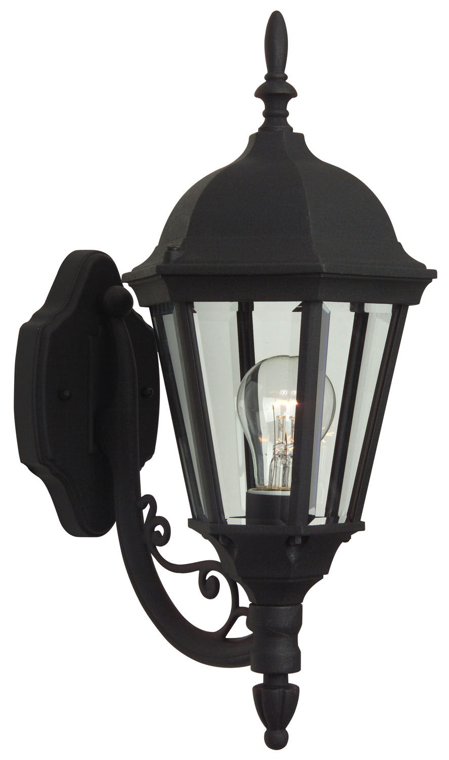 Craftmade - Z317-TB - One Light Wall Mount - Leaded Straight Glass Cast - Textured Black