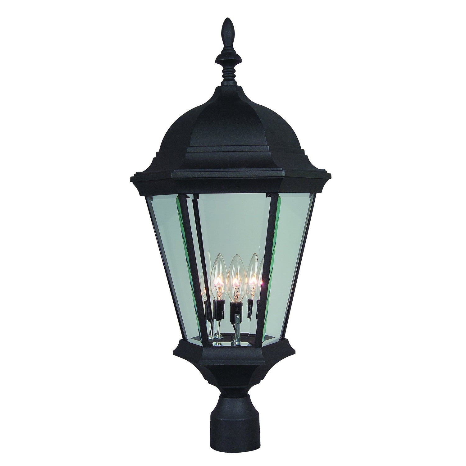 Craftmade - Z555-TB - Three Light Post Mount - Straight Glass Cast - Textured Black