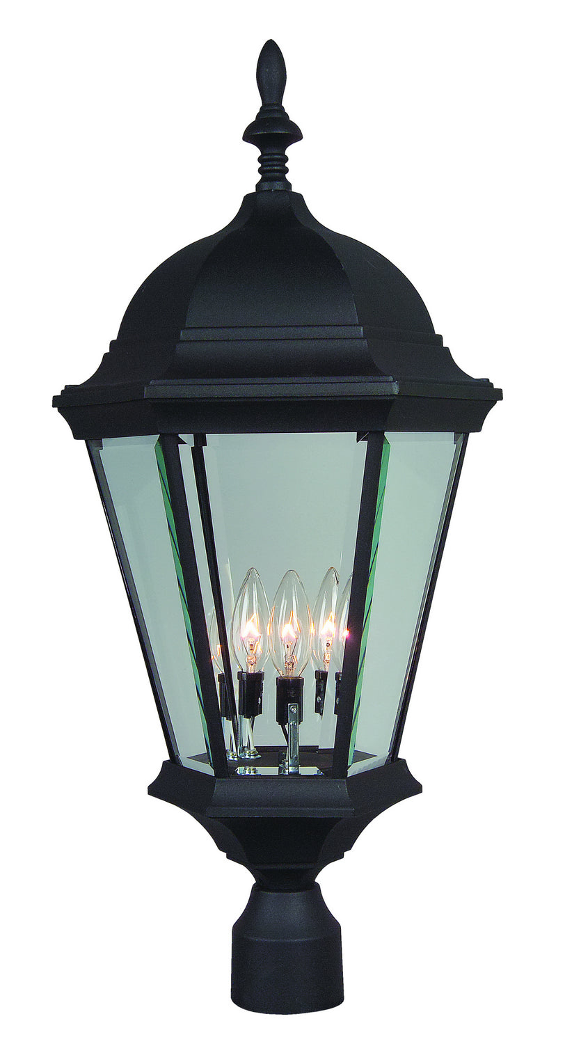 Craftmade - Z555-TB - Three Light Post Mount - Straight Glass Cast - Textured Black