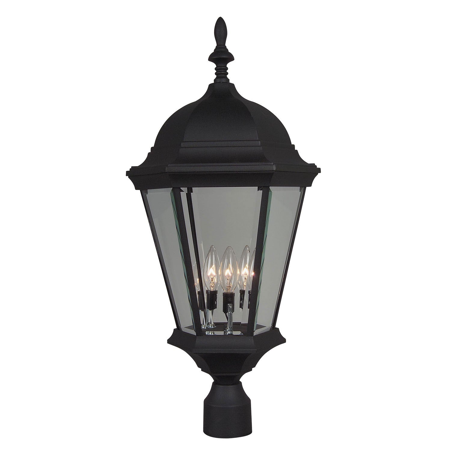 Craftmade - Z555-TB - Three Light Post Mount - Straight Glass Cast - Textured Black