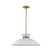 Nuvo Lighting - 60-7464 - One Light Pendant - Perkins - Matte White / Burnished Brass