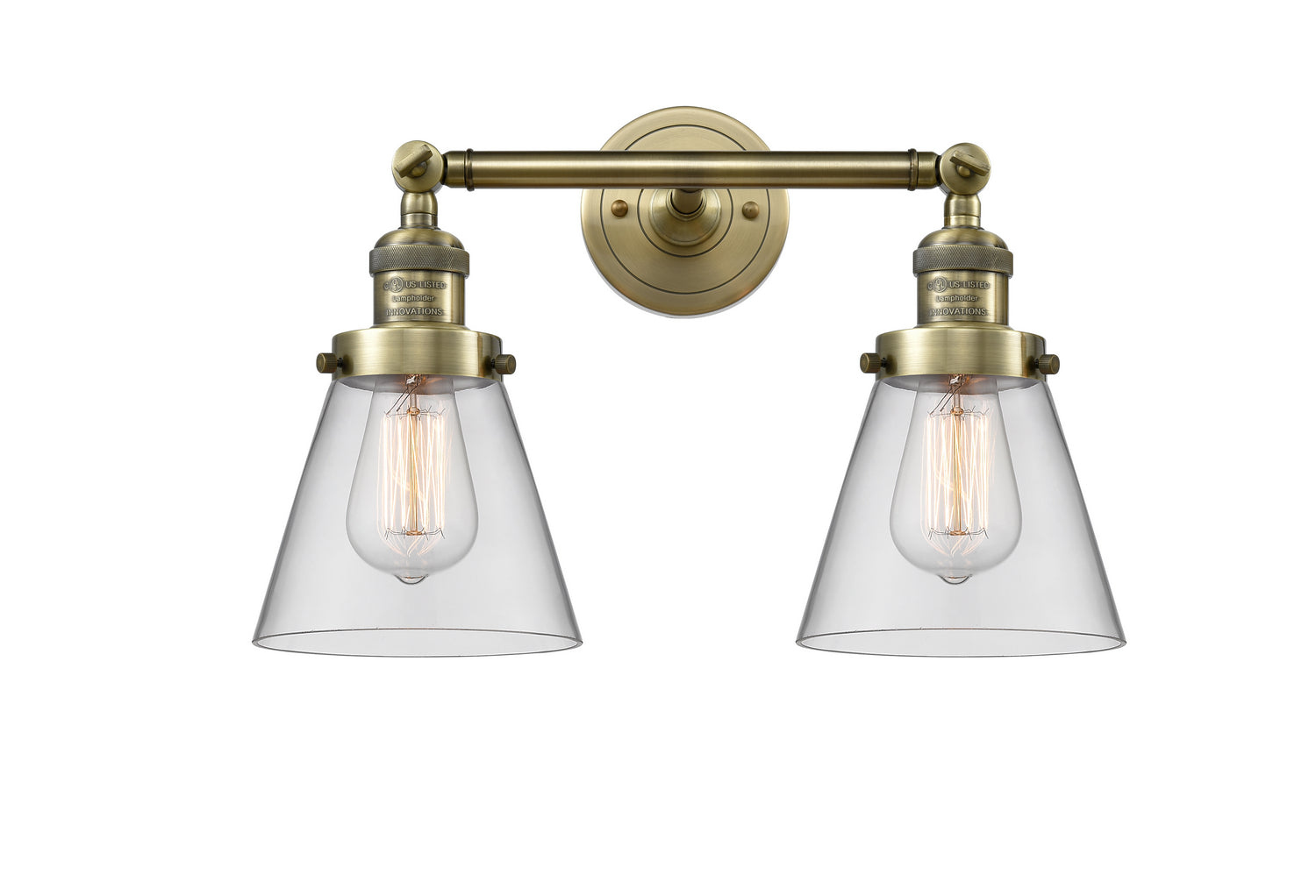 Innovations - 208-AB-G62 - Two Light Bath Vanity - Franklin Restoration - Antique Brass