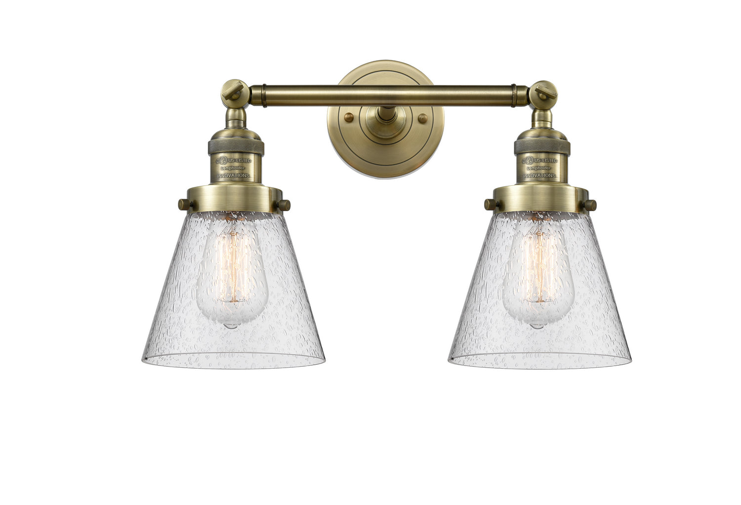 Innovations - 208-AB-G64 - Two Light Bath Vanity - Franklin Restoration - Antique Brass