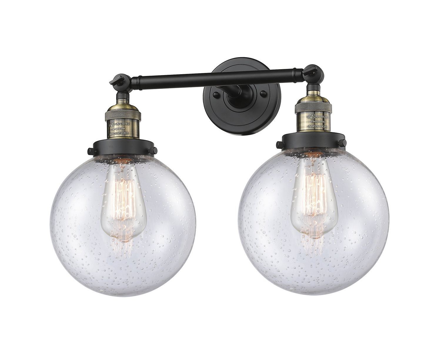 Innovations - 208-BAB-G204-8 - Two Light Bath Vanity - Franklin Restoration - Black Antique Brass