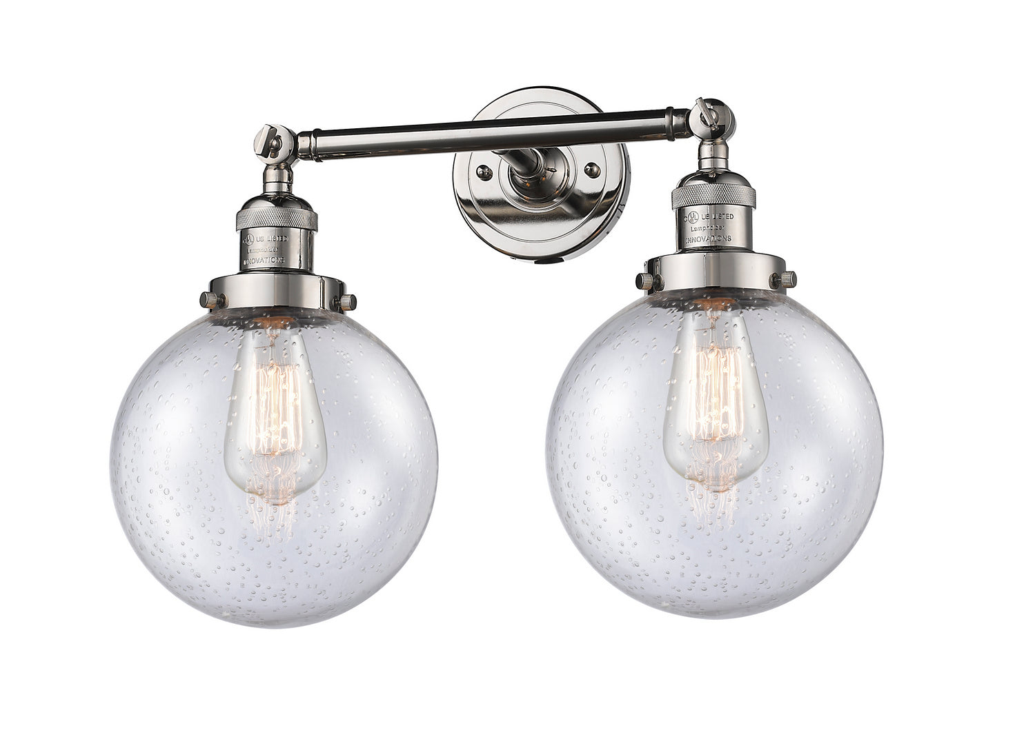 Innovations - 208-PN-G204-8 - Two Light Bath Vanity - Franklin Restoration - Polished Nickel