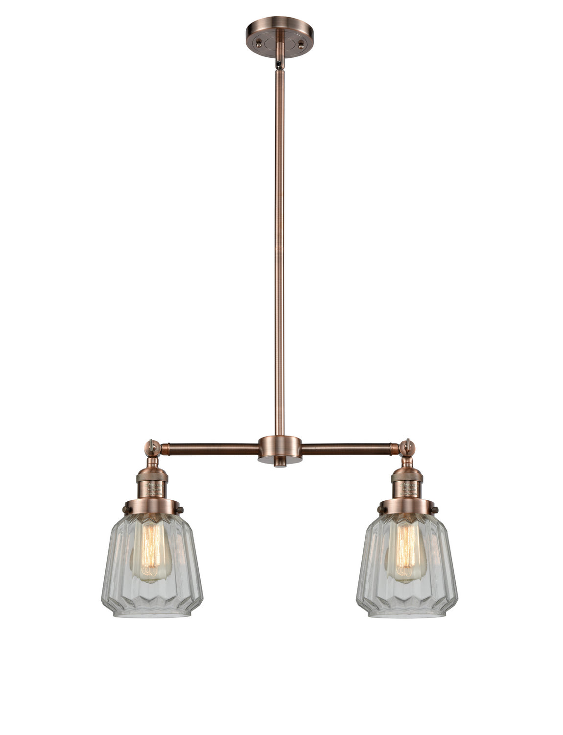 Innovations - 209-AC-G142 - Two Light Island Pendant - Franklin Restoration - Antique Copper