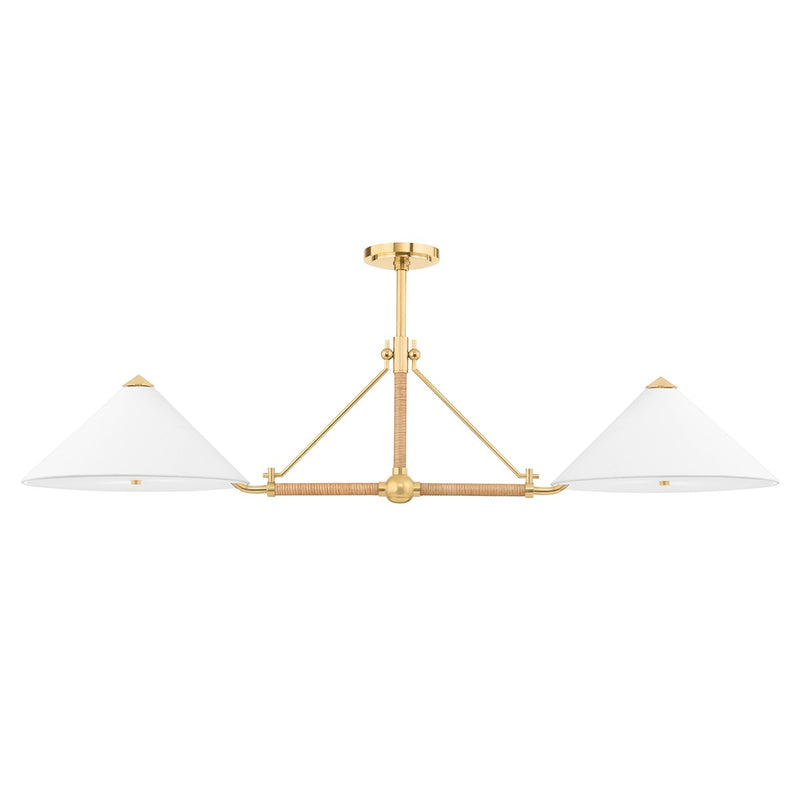 Hudson Valley - 1057-AGB - Four Light Island Pendant - Williamsburg - Aged Brass
