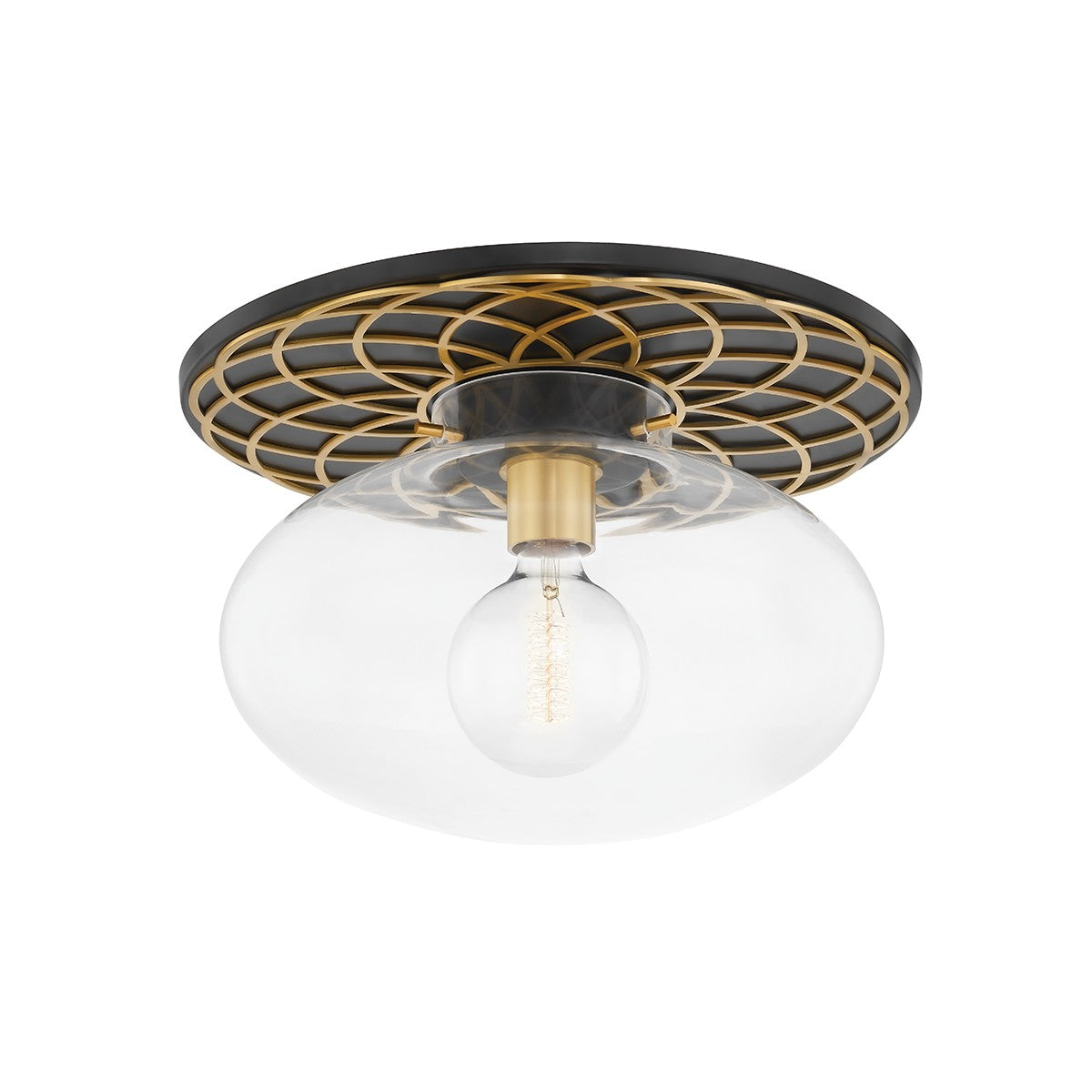 Hudson Valley - 1418-AOB - One Light Semi Flush Mount - New Paltz - Aged Old Bronze