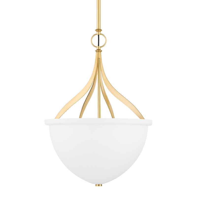 Hudson Valley - 2817-AGB - Three Light Pendant - Browne - Aged Brass
